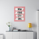 Pink NYC Girl Matte Canvas, Stretched