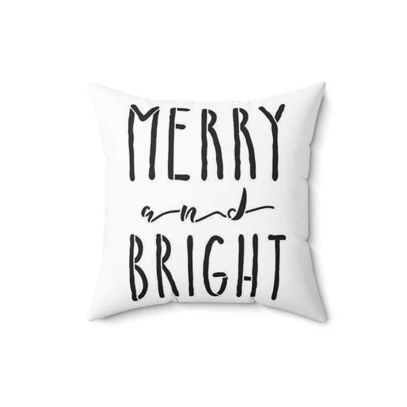 Merry and Bright Faux Suede Square Pillow