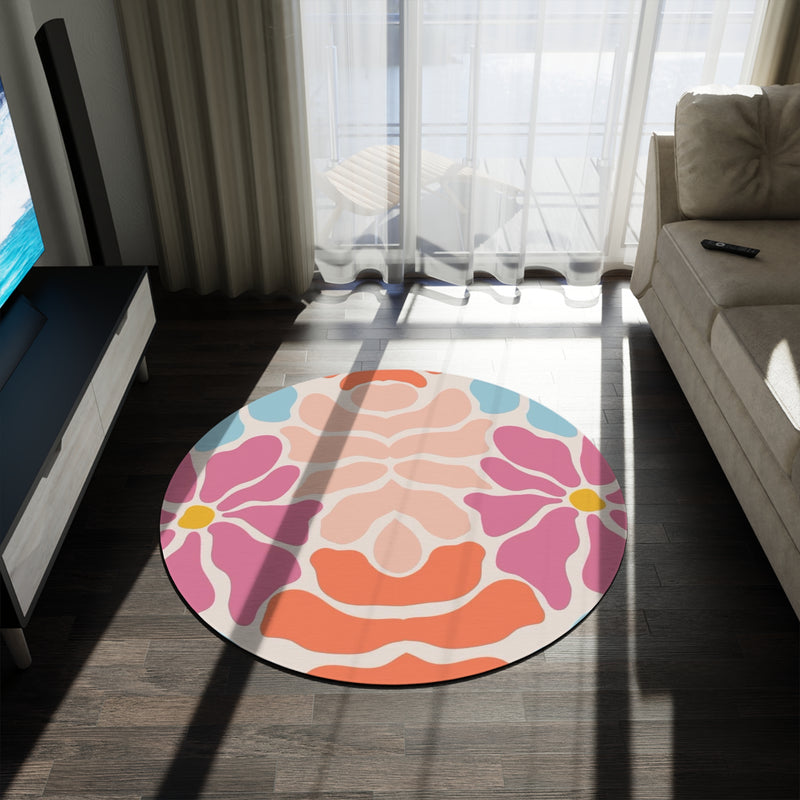 Floral Groove Round Rug