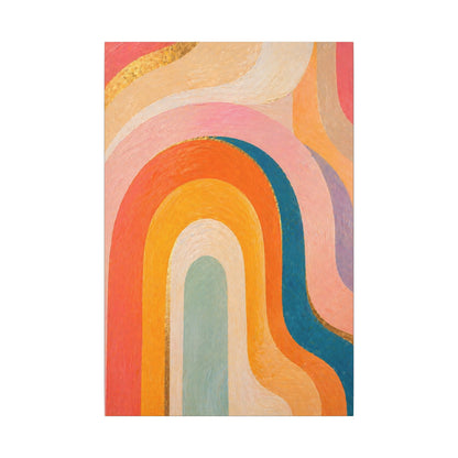 Retro Rainbow Arched Matte Canvas — Stretched Wall Art