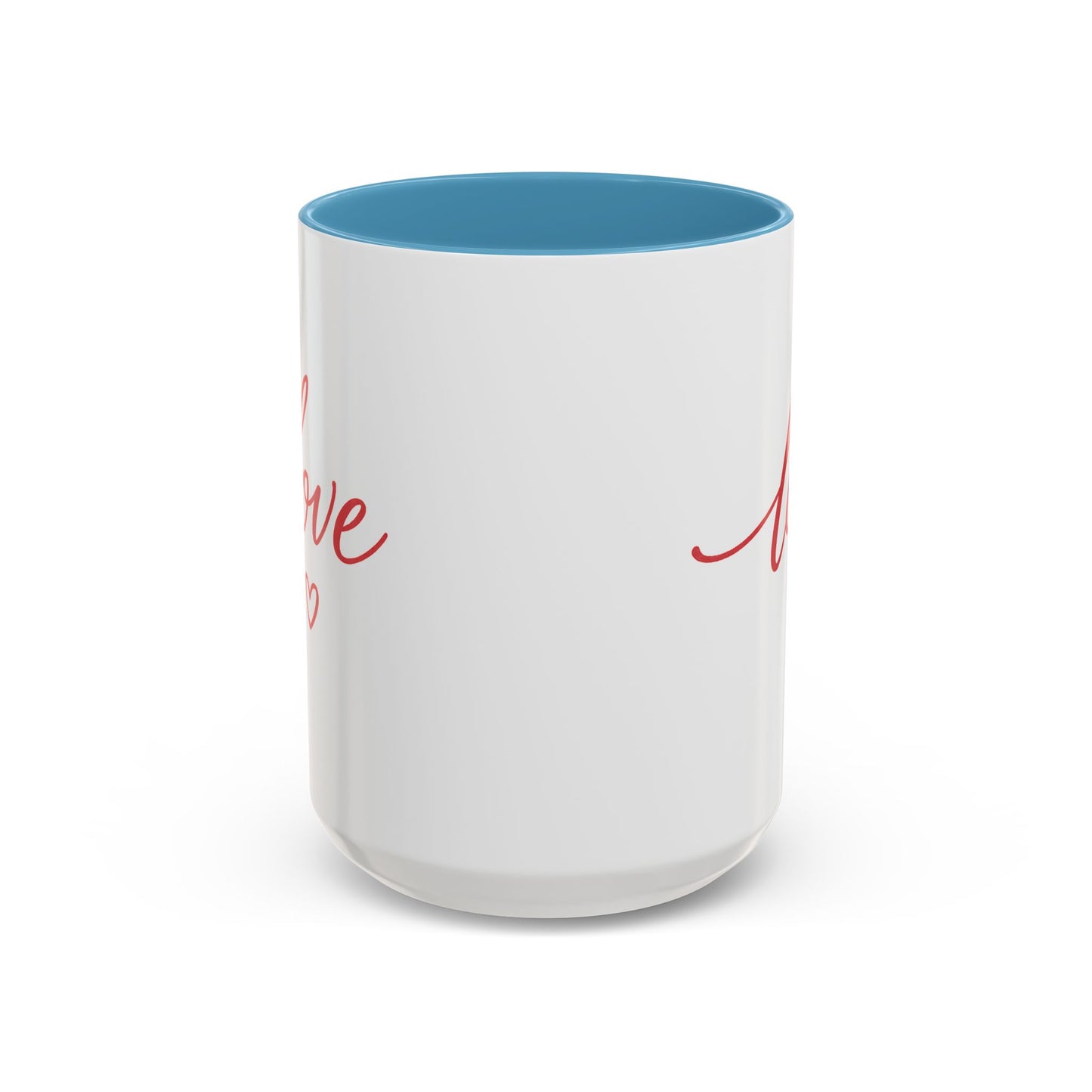 Love Script Accent Coffee Mug – Romantic Heart 11/15oz