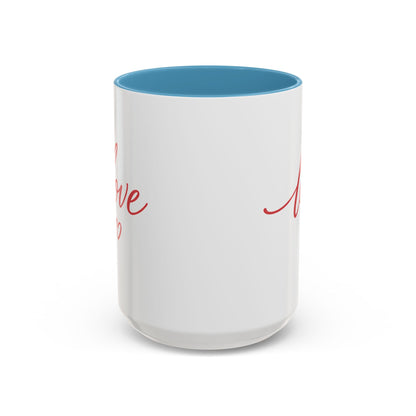 Love Script Accent Coffee Mug – Romantic Heart 11/15oz