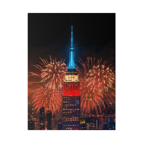 Fireworks in NYC Matte Canvas, Stretched