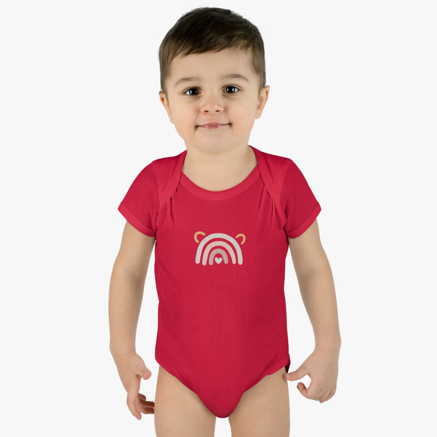 Rainbow Heart Baby Bodysuit