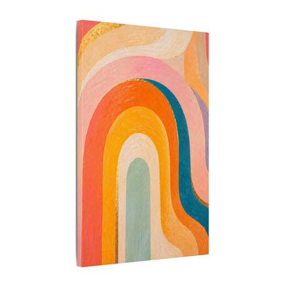 Retro Rainbow Arched Matte Canvas — Stretched Wall Art