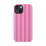 Pink Striped Slim iPhone Case