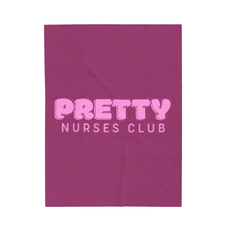 Pretty Nurses Club Purple Velveteen Plush Blanket