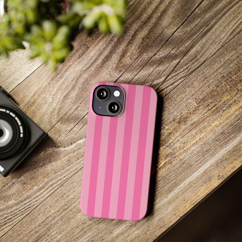 Pink Striped Slim iPhone Case