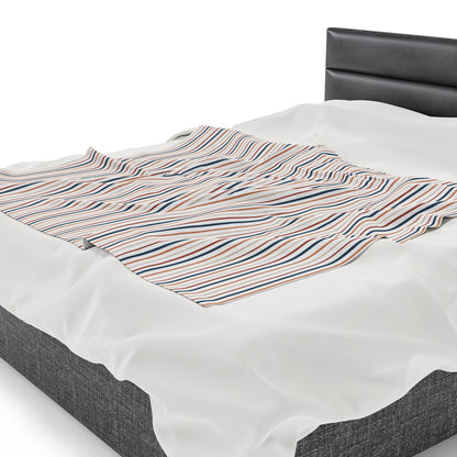 Boho Stripes Velveteen Plush Blanket