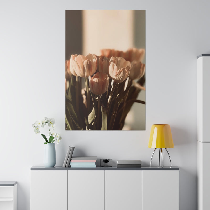 Sunrise Tulips Matte Canvas, Stretched