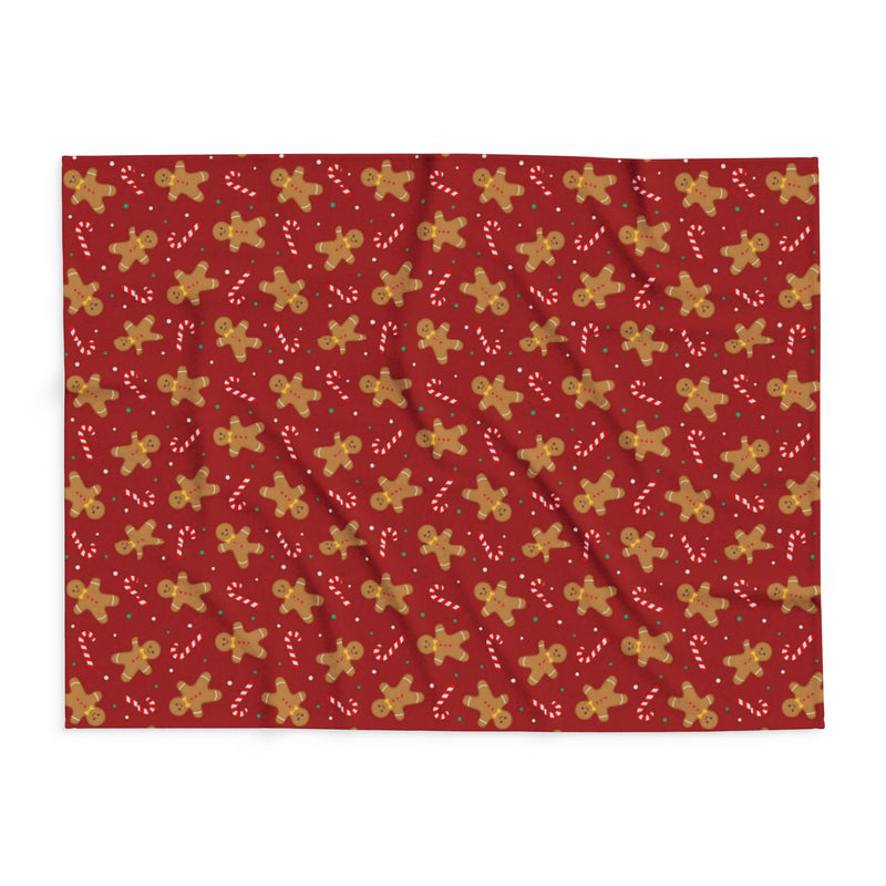 Gingerbread Man Red Arctic Fleece Blanket