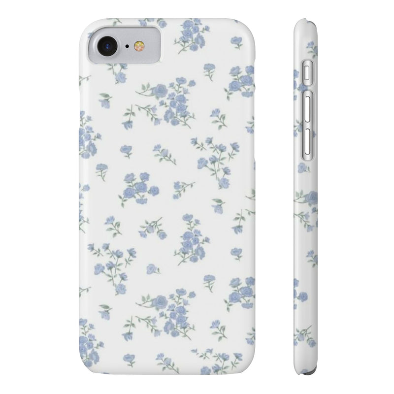 Blue Petals Slim iPhone Case