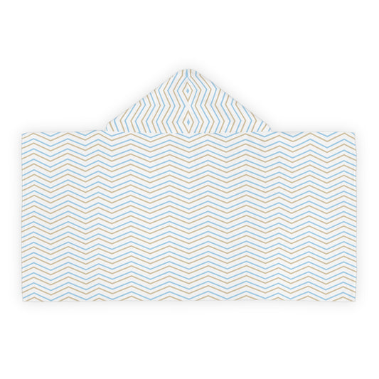 Blue Gold Zig-Zag Youth Hooded Towel