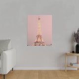 Sunset Paris Eiffel Tower Matte Canvas, Stretched