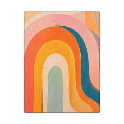 Retro Rainbow Arched Matte Canvas — Stretched Wall Art