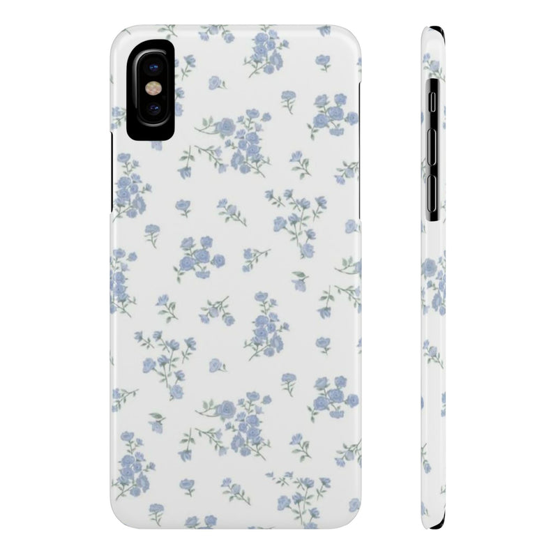 Blue Petals Slim iPhone Case