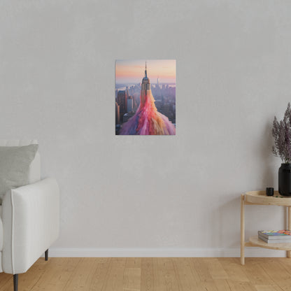 Pastel Empire State Matte Canvas, Stretched
