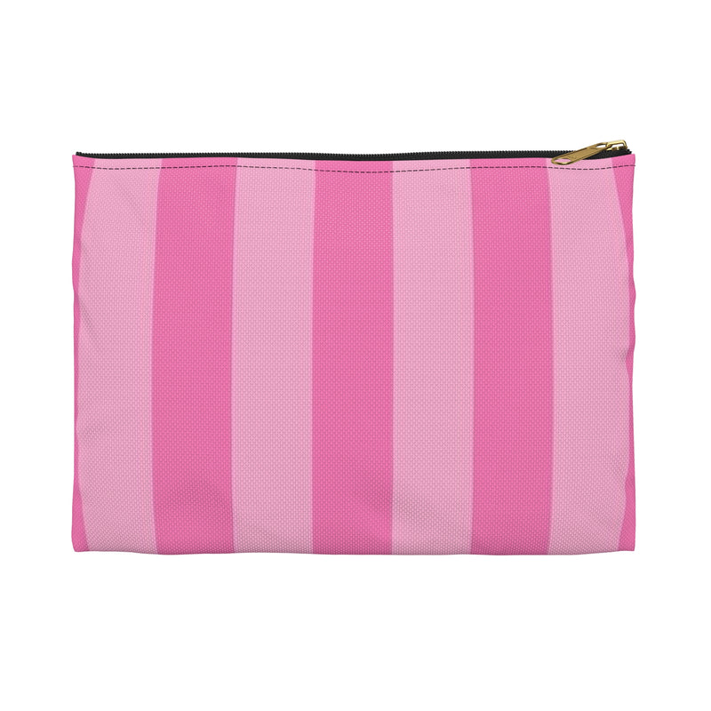 Pink Striped Accessory Pouch