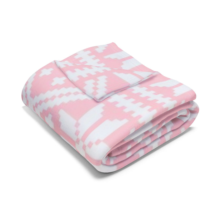 Pink Tribal Reindeer Arctic Fleece Blanket