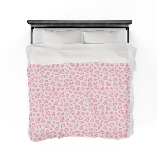 Pink Cheetah Velveteen Plush Blanket