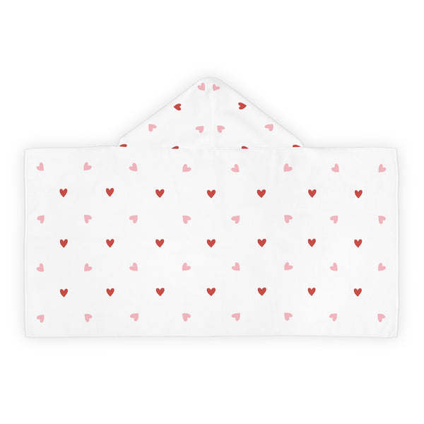 Polka Hearts Youth Hooded Towel