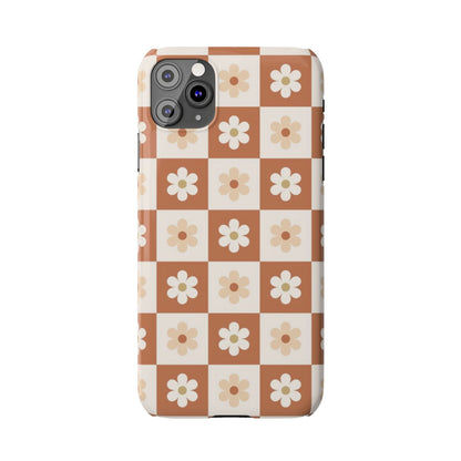 Autumn Checkered Floral Slim iPhone Case