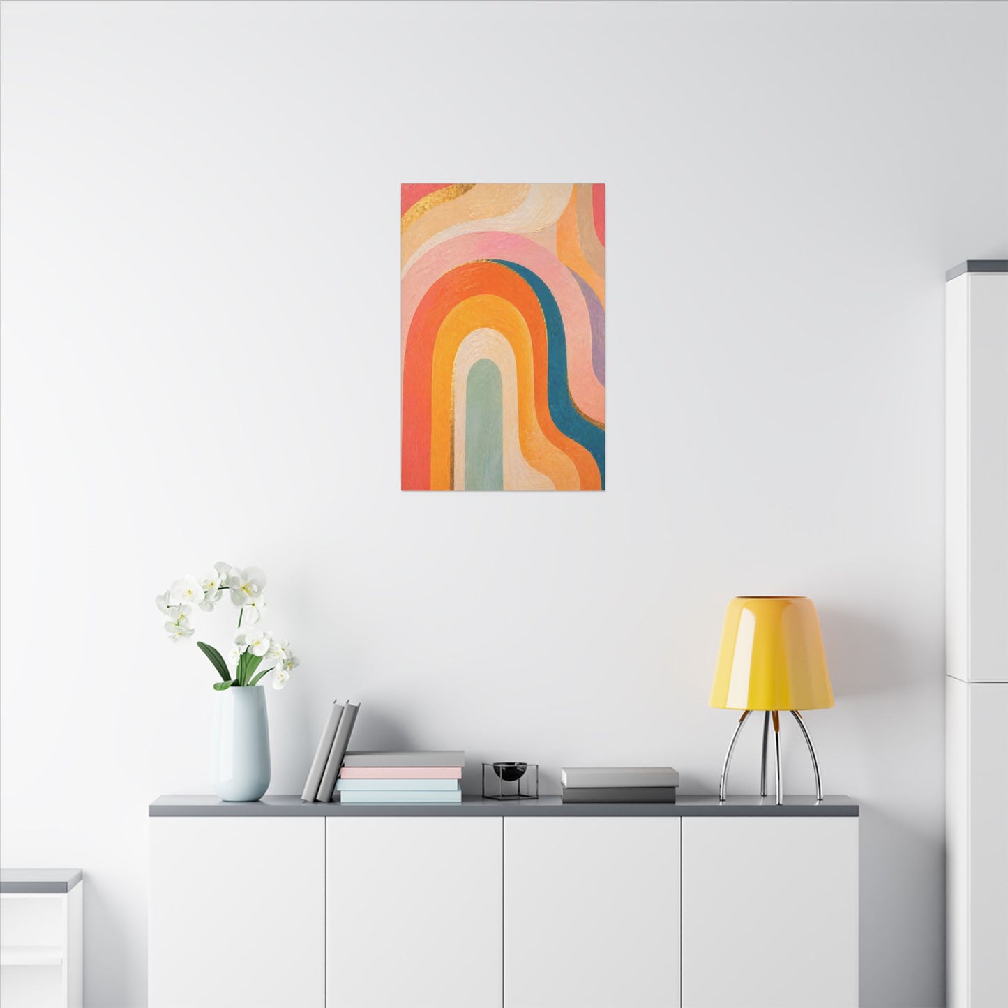 Retro Rainbow Arched Matte Canvas — Stretched Wall Art