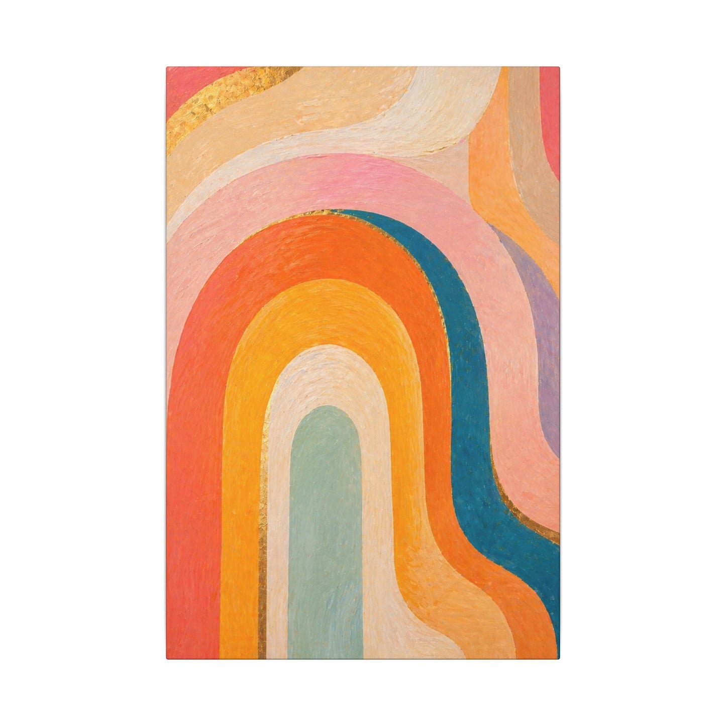 Retro Rainbow Arched Matte Canvas — Stretched Wall Art