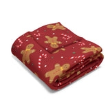 Gingerbread Man Red Arctic Fleece Blanket