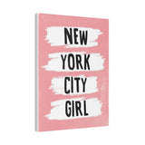 Pink NYC Girl Matte Canvas, Stretched