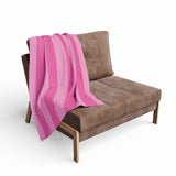 Pink Striped Arctic Fleece Blanket