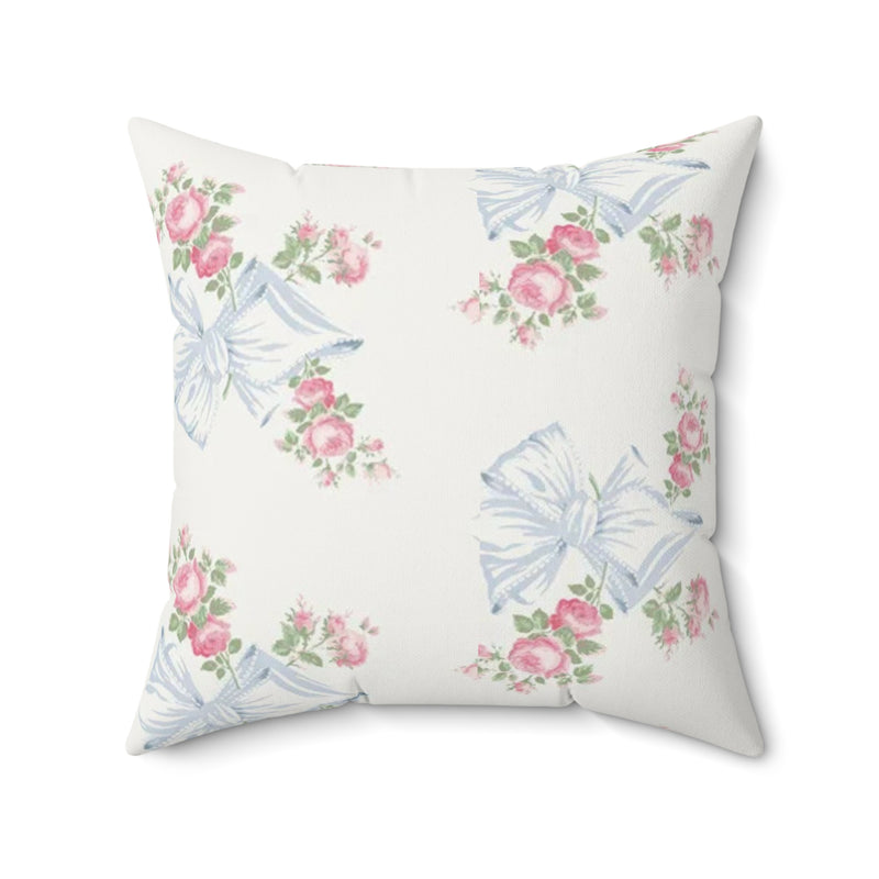 Rosa Beaux Blue Spun Polyester Square Pillow