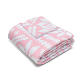 Pink Tribal Reindeer Arctic Fleece Blanket