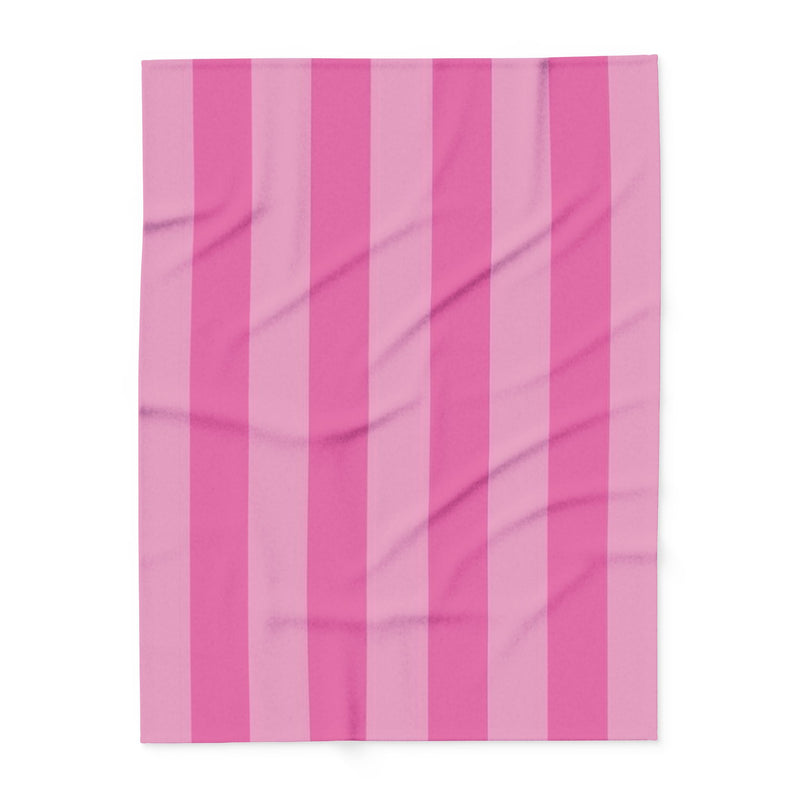 Pink Striped Arctic Fleece Blanket