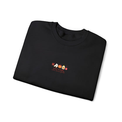 Just a Girl Who Loves Fall Embroidered Crewneck Sweatshirt