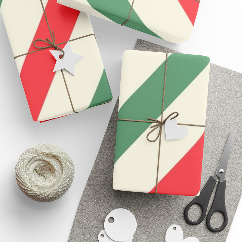 Red and Green Striped Wrapping Papers