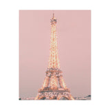 Sunset Paris Eiffel Tower Matte Canvas, Stretched