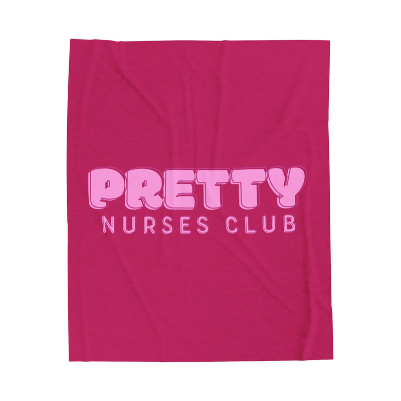 Pretty Nurses Club Hot Pink Velveteen Plush Blanket