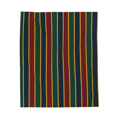 The Regent Collection Colorful Stripes Velveteen Plush Blanket