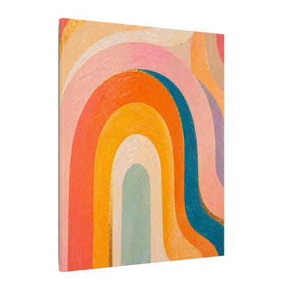Retro Rainbow Arched Matte Canvas — Stretched Wall Art