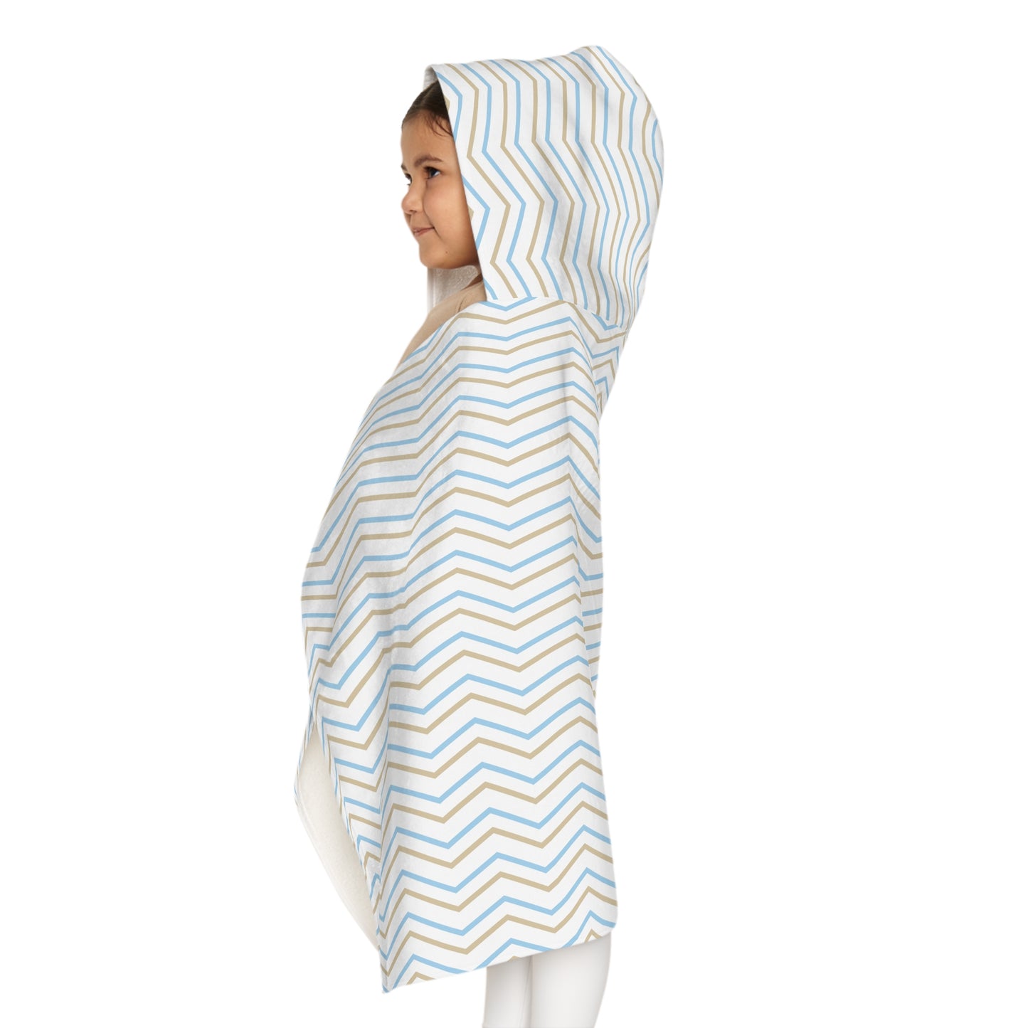Blue Gold Zig-Zag Youth Hooded Towel
