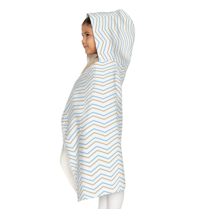 Blue Gold Zig-Zag Youth Hooded Towel