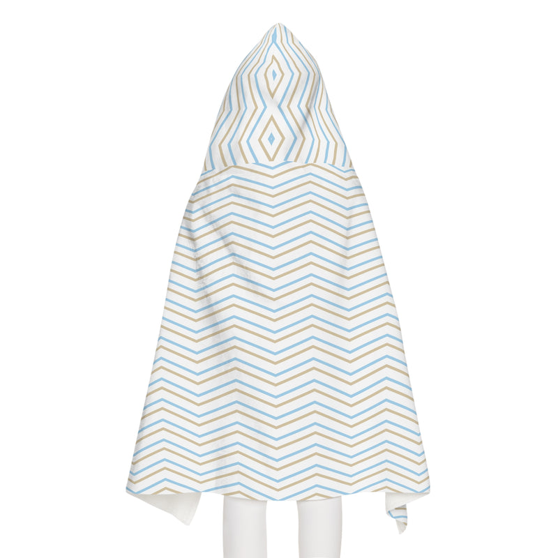 Blue Gold Zig-Zag Youth Hooded Towel