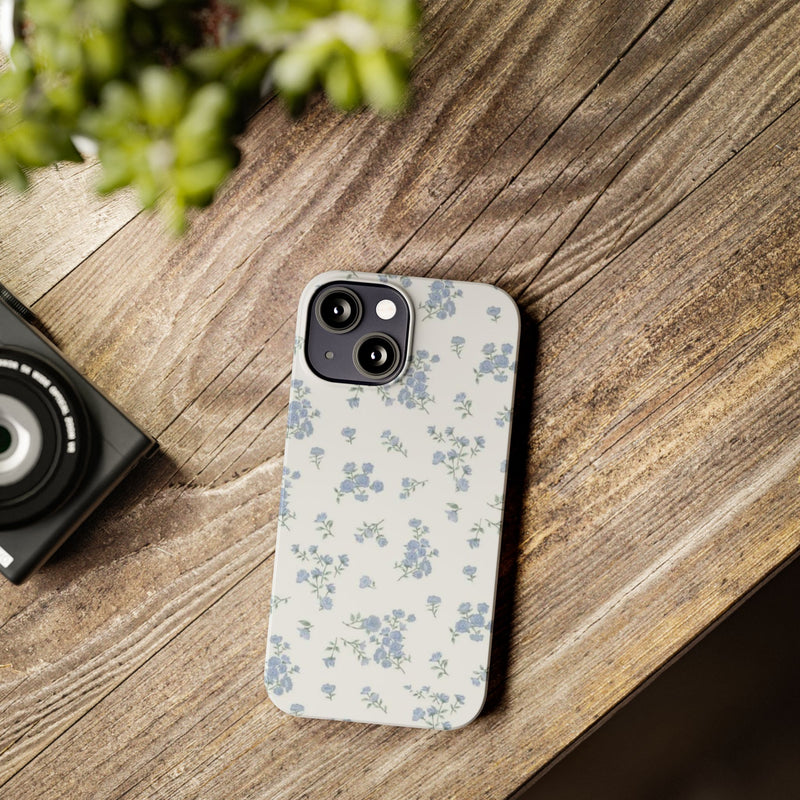 Blue Petals Slim iPhone Case