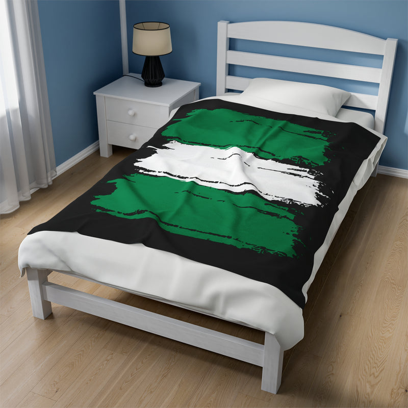 Nigerian Painted Flag Velveteen Plush Blanket