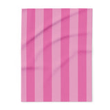 Pink Striped Arctic Fleece Blanket