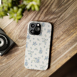 Blue Petals Slim iPhone Case