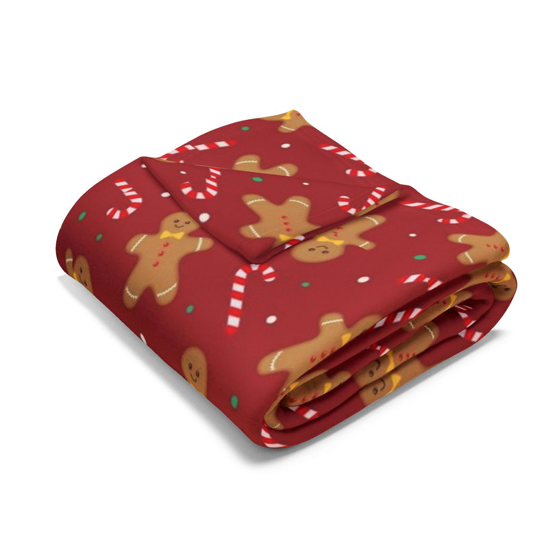 Gingerbread Man Red Arctic Fleece Blanket