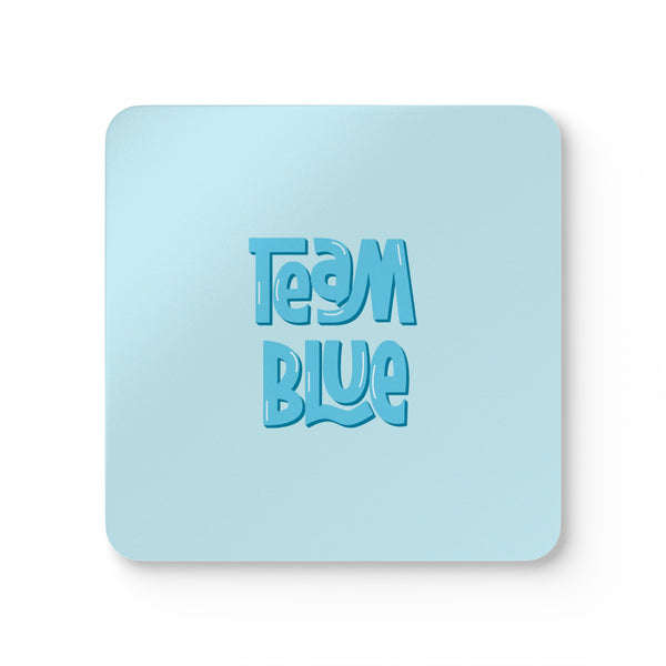 Team Blue Gender Reveal Corkwood Coaster Set