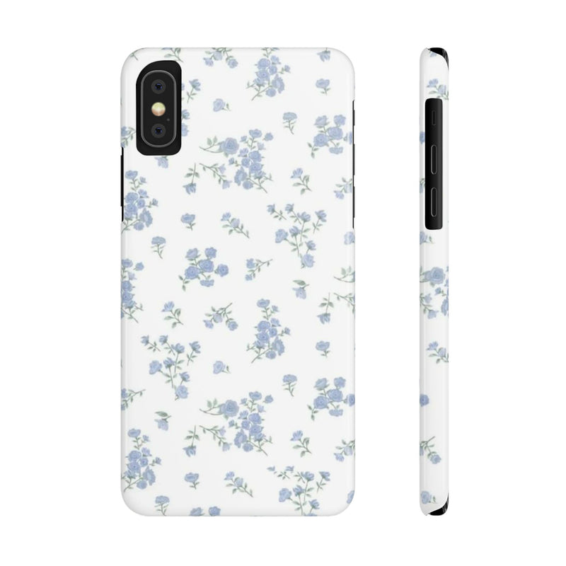 Blue Petals Slim iPhone Case